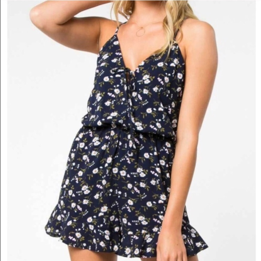 Everly Navy Blue Floral Romper